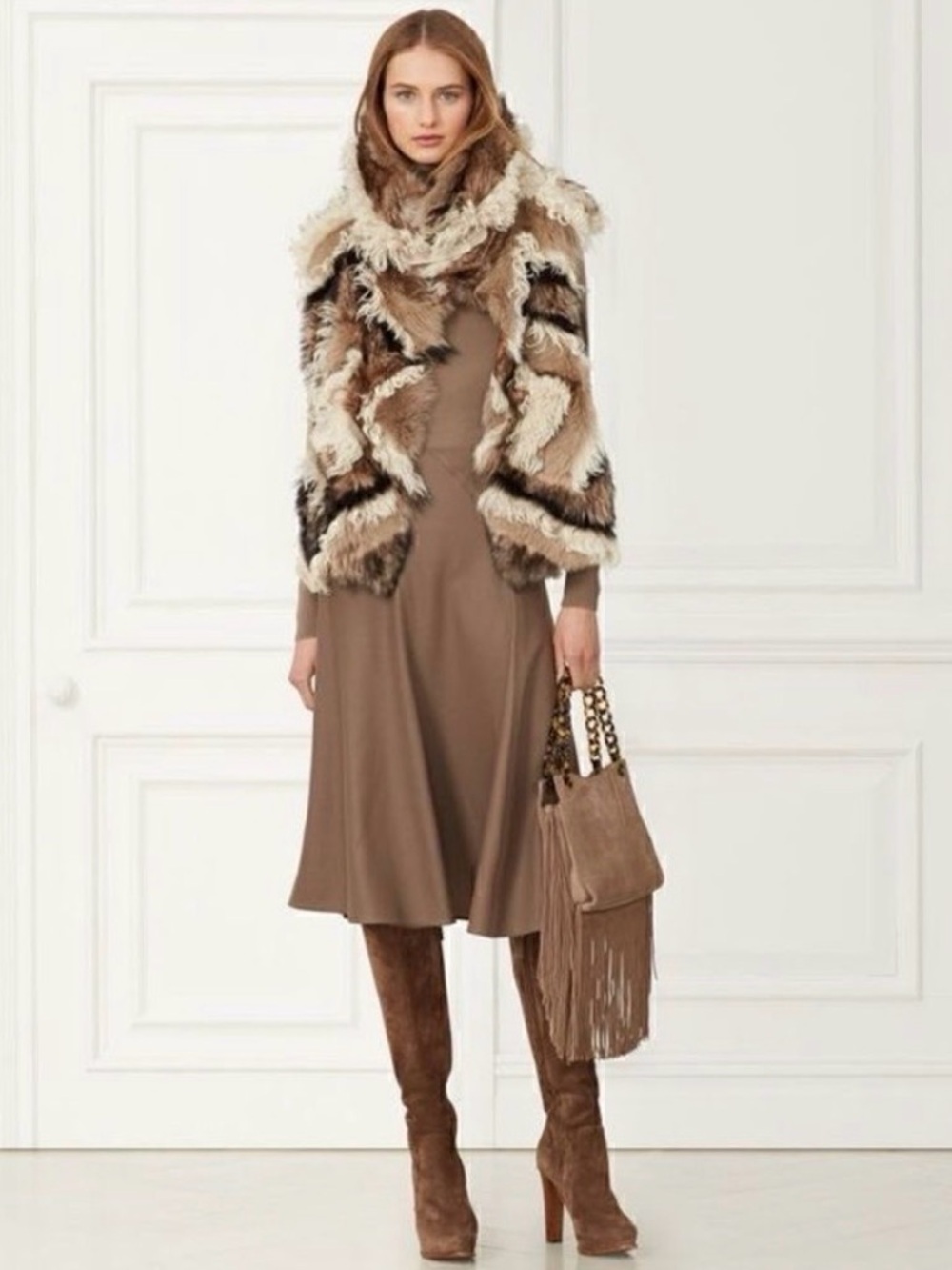 NWT! $6500 Ralph Lauren Purple Label Collection Shearling Fur Vest, Sz Large - Picture 2 of 15